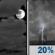 Tonight: A slight chance of showers and thunderstorms after 1am. Mostly cloudy, with a low around 77. Heat index values as high as 106. Southwest wind around 6 mph. Chance of precipitation is 20%. Tonight: Mostly Cloudy then Slight Chance Showers And Thunderstorms