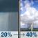 Sunday: A slight chance of rain showers between 11am and 1pm, then a chance of showers and thunderstorms. Partly sunny, with a high near 76. North northeast wind 5 to 9 mph. Chance of precipitation is 40%. New rainfall amounts less than a tenth of an inch possible. Sunday: Chance Showers And Thunderstorms