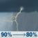 Monday: Showers and thunderstorms likely before 10am, then showers and thunderstorms between 10am and noon, then showers and thunderstorms. Some of the storms could be severe. Cloudy, with a high near 72. South southeast wind 14 to 20 mph, with gusts as high as 32 mph. Chance of precipitation is 90%. New rainfall amounts between 1 and 2 inches possible. Monday: Showers And Thunderstorms